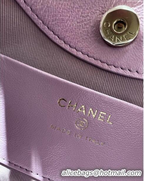 Good Looking Chanel Shiny Lambskin East-West Mini 31 Shopping Bag AS3656 Light Purple 2024