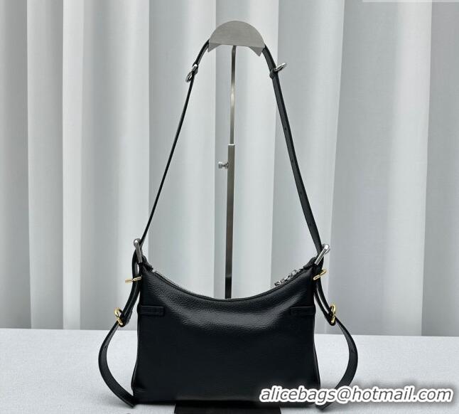 Shop Grade Givenchy Mini Voyou Shoulder Bag in Leather 23816 Black 2023