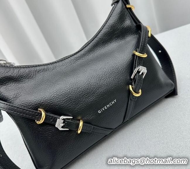 Shop Grade Givenchy Mini Voyou Shoulder Bag in Leather 23816 Black 2023