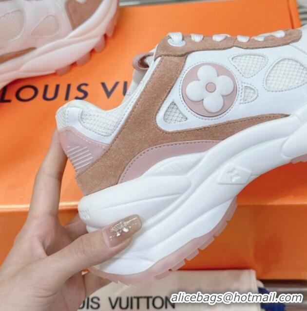 Grade Quality Louis Vuitton Run 55 Sneakers White/Beige 608002