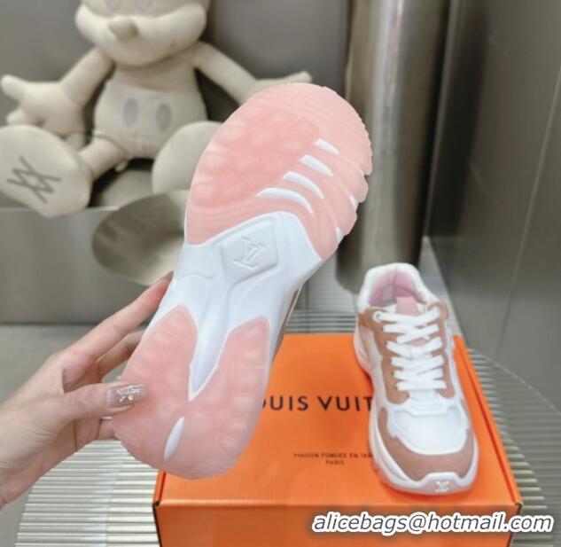 Grade Quality Louis Vuitton Run 55 Sneakers White/Beige 608002