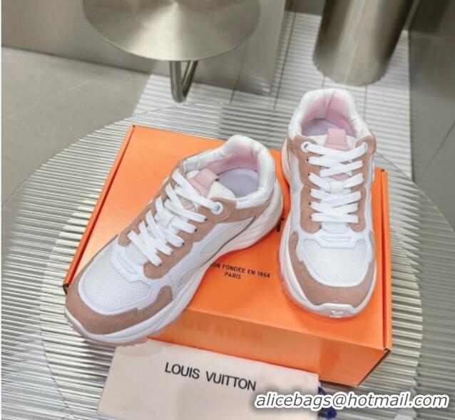 Grade Quality Louis Vuitton Run 55 Sneakers White/Beige 608002