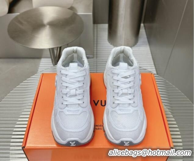 Top Grade Louis Vuitton Run 55 Sneakers White/Grey 608003