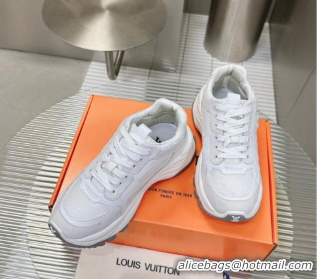 Top Grade Louis Vuitton Run 55 Sneakers White/Grey 608003