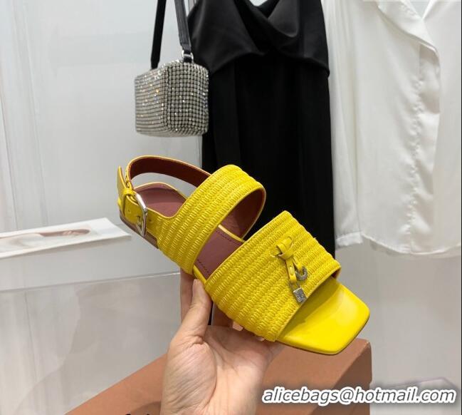 Popular Style Loro Piana Sprightly Charms Flat Sandals in Knitwear Fabrics L5062 Yellow 2023