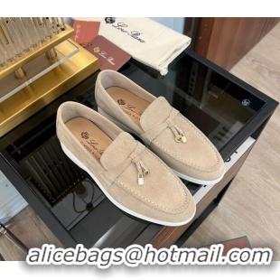 ​Reasonable Price Loro Piana Summer Charms Walk Suede Loafers LP1016 Beige 2023