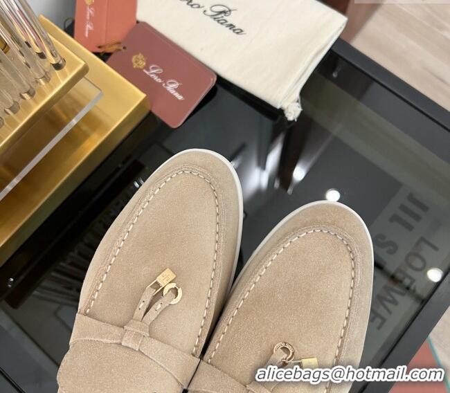 ​Reasonable Price Loro Piana Summer Charms Walk Suede Loafers LP1016 Beige 2023