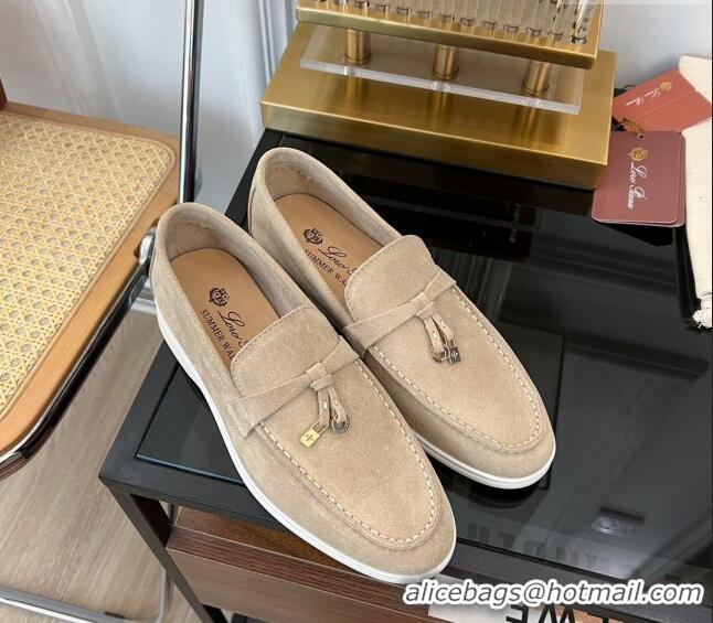 ​Reasonable Price Loro Piana Summer Charms Walk Suede Loafers LP1016 Beige 2023