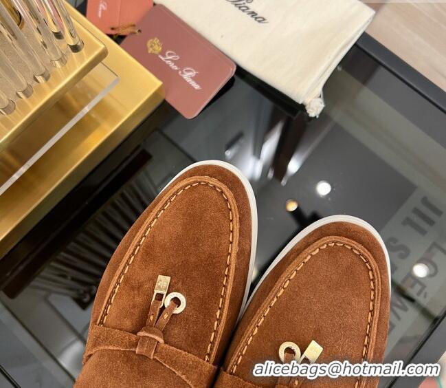 ​Best Price Loro Piana Summer Charms Walk Suede Loafers LP1016 Brown 2023