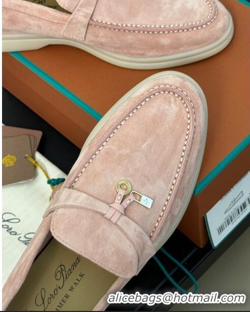 Cheapest Loro Piana Summer Charms Walk Loafers LP110612 Pink 2023 TOP