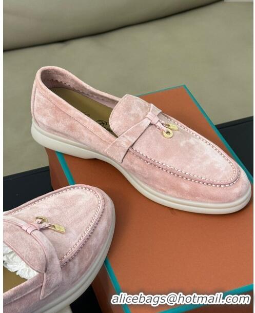 Cheapest Loro Piana Summer Charms Walk Loafers LP110612 Pink 2023 TOP