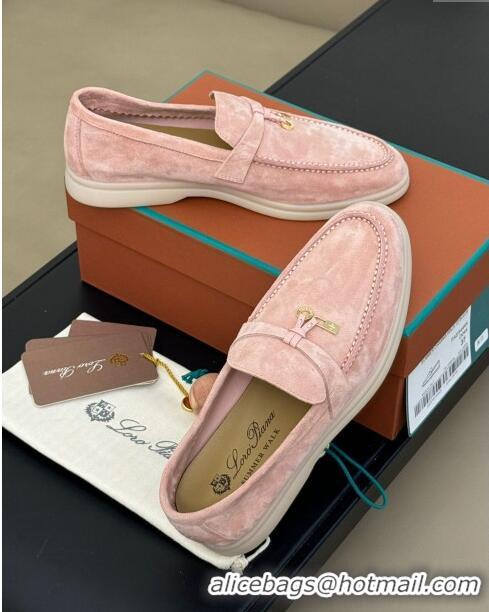 Cheapest Loro Piana Summer Charms Walk Loafers LP110612 Pink 2023 TOP