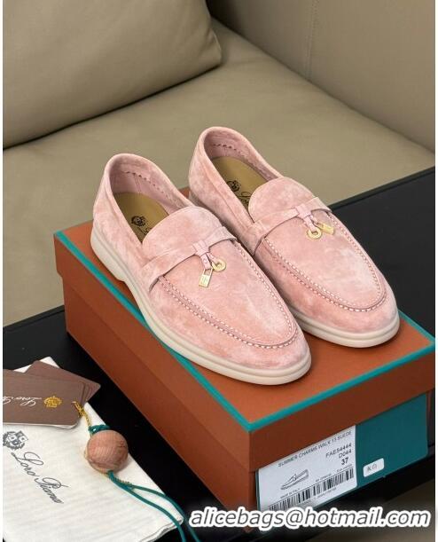 Cheapest Loro Piana Summer Charms Walk Loafers LP110612 Pink 2023 TOP