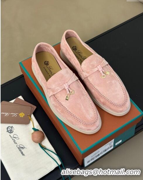 Cheapest Loro Piana Summer Charms Walk Loafers LP110612 Pink 2023 TOP