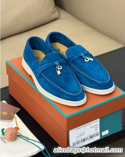 ​New Style Loro Piana Summer Charms Walk Loafers LP110614 Blue 2023 TOP