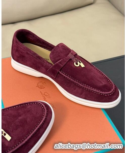 Low Cost Loro Piana Summer Charms Walk Loafers LP110615 Burgundy 2023 TOP