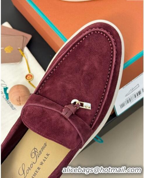 Low Cost Loro Piana Summer Charms Walk Loafers LP110615 Burgundy 2023 TOP