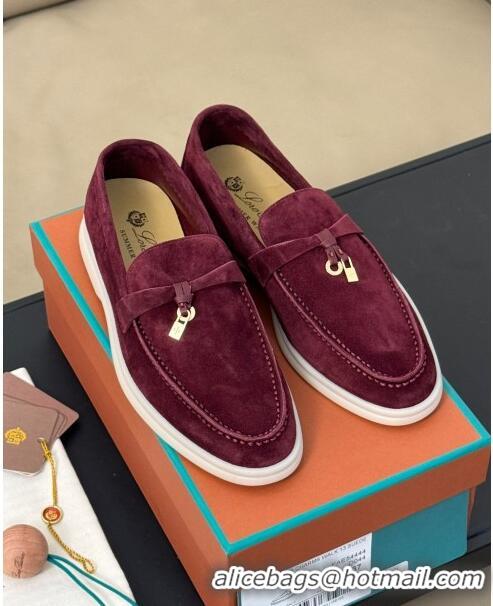 Low Cost Loro Piana Summer Charms Walk Loafers LP110615 Burgundy 2023 TOP