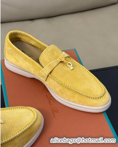 ​Buy New Loro Piana Summer Charms Walk Loafers LP110616 Yellow 2023 TOP