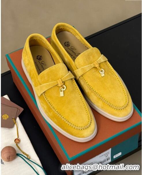 ​Buy New Loro Piana Summer Charms Walk Loafers LP110616 Yellow 2023 TOP