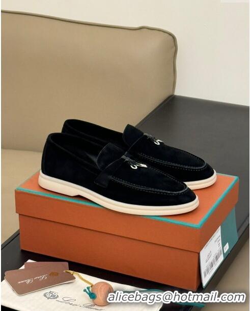 ​Promotional Loro Piana Summer Charms Walk Loafers LP110617 Black 2023 TOP