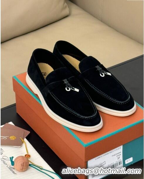 ​Promotional Loro Piana Summer Charms Walk Loafers LP110617 Black 2023 TOP