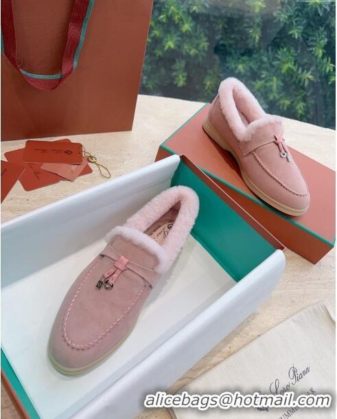 ​Best Price Loro Piana Summer Charms Walk Loafers with Fur LP110619 Pink 2023