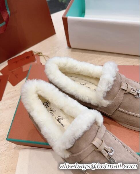 Grade Design Loro Piana Summer Charms Walk Loafers with Fur LP110621 Light Coffee 2023