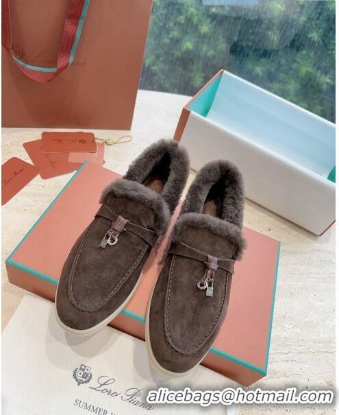 ​Top Quality Loro Piana Summer Charms Walk Loafers with Fur LP110623 Chocolate 2023