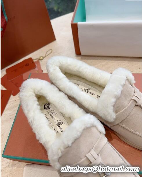 Good Product Loro Piana Summer Charms Walk Loafers with Fur LP110629 Beige 2023