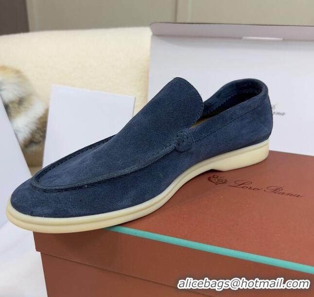 ​Good Taste Loro Piana Summer Walk Suede Loafers L1514 Navy Blue 2024 (For Men)