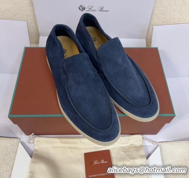 ​Good Taste Loro Piana Summer Walk Suede Loafers L1514 Navy Blue 2024 (For Men)