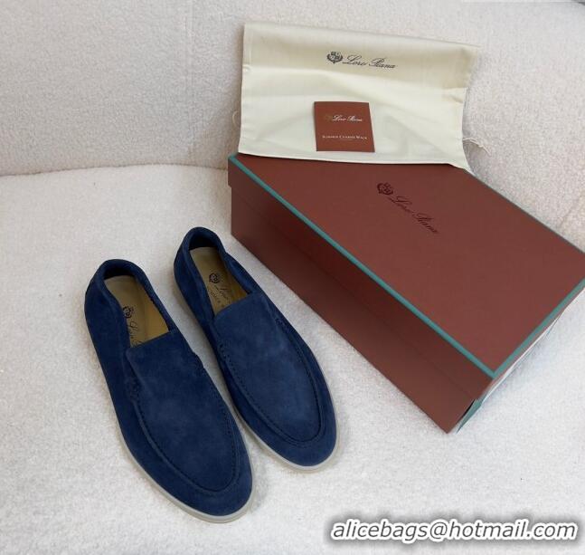 ​Good Taste Loro Piana Summer Walk Suede Loafers L1514 Navy Blue 2024 (For Men)