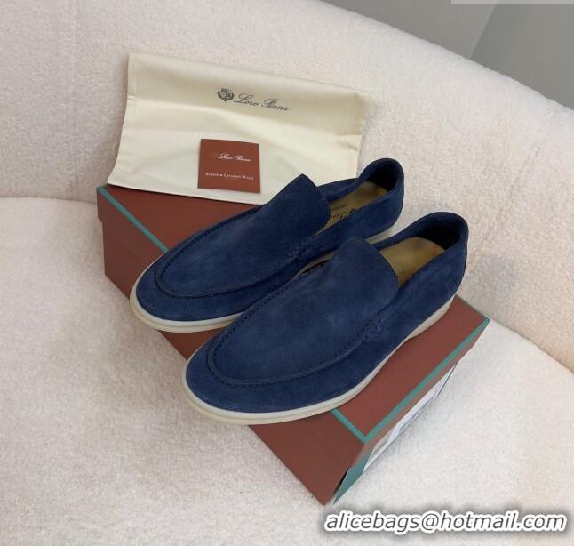 ​Good Taste Loro Piana Summer Walk Suede Loafers L1514 Navy Blue 2024 (For Men)