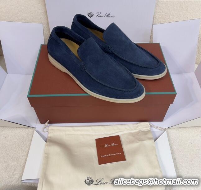 ​Good Taste Loro Piana Summer Walk Suede Loafers L1514 Navy Blue 2024 (For Men)