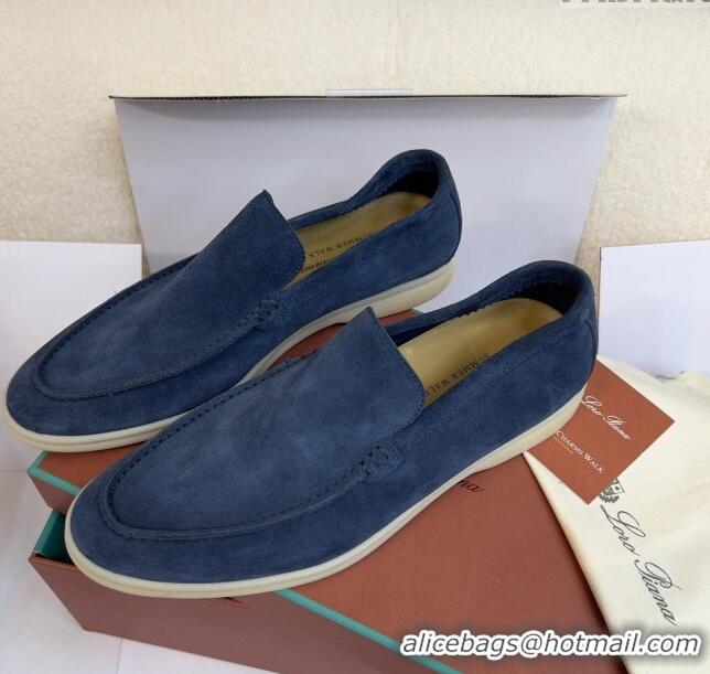 ​Good Taste Loro Piana Summer Walk Suede Loafers L1514 Navy Blue 2024 (For Men)