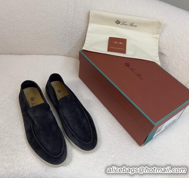 ​Famous Brand Loro Piana Summer Walk Suede Loafers L1514 Black 2024(For Men)