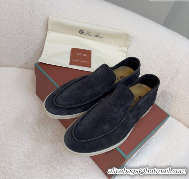 ​Famous Brand Loro Piana Summer Walk Suede Loafers L1514 Black 2024(For Men)