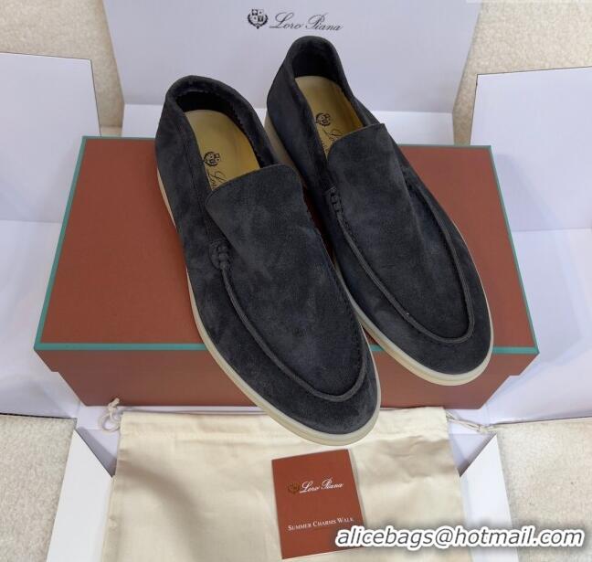 ​Famous Brand Loro Piana Summer Walk Suede Loafers L1514 Black 2024(For Men)