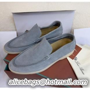 Promotional Loro Piana Summer Walk Suede Loafers L1514 Grey 2024 (For Men)