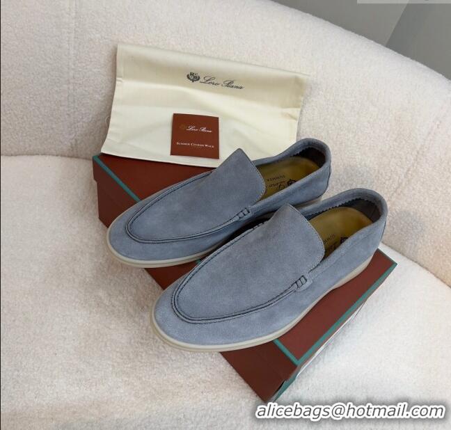 Promotional Loro Piana Summer Walk Suede Loafers L1514 Grey 2024 (For Men)