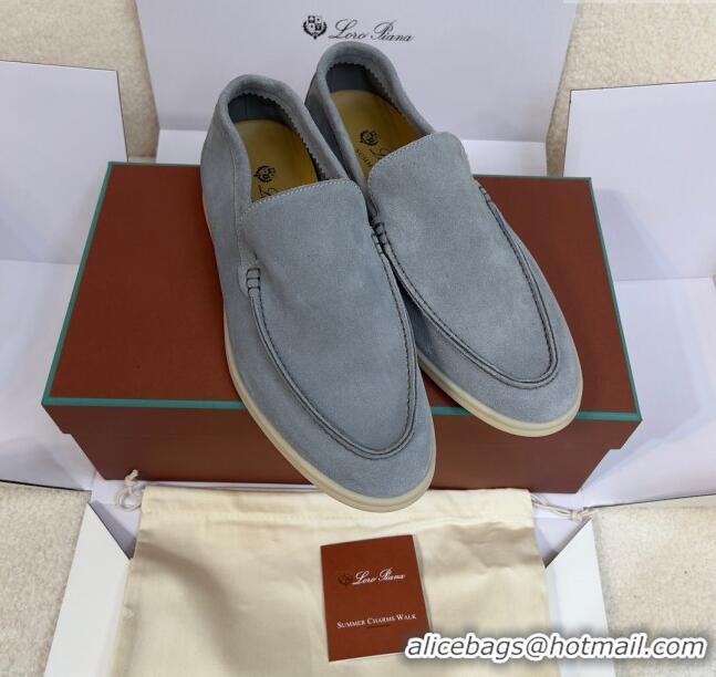 Promotional Loro Piana Summer Walk Suede Loafers L1514 Grey 2024 (For Men)