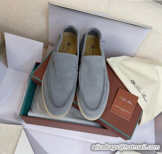 Promotional Loro Piana Summer Walk Suede Loafers L1514 Grey 2024 (For Men)