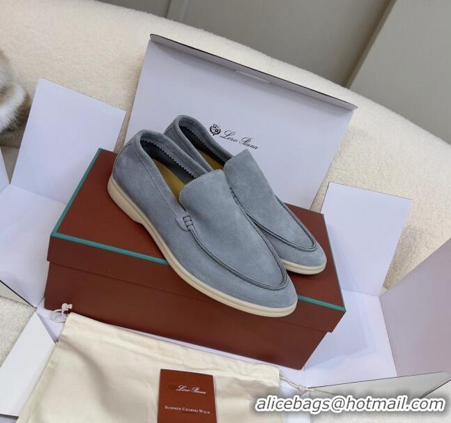 Promotional Loro Piana Summer Walk Suede Loafers L1514 Grey 2024 (For Men)