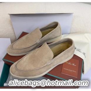 Best Price Loro Piana Summer Walk Suede Loafers L1514 Beige 2024 (For Men)