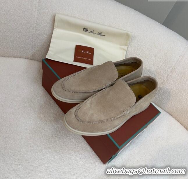 Best Price Loro Piana Summer Walk Suede Loafers L1514 Beige 2024 (For Men)