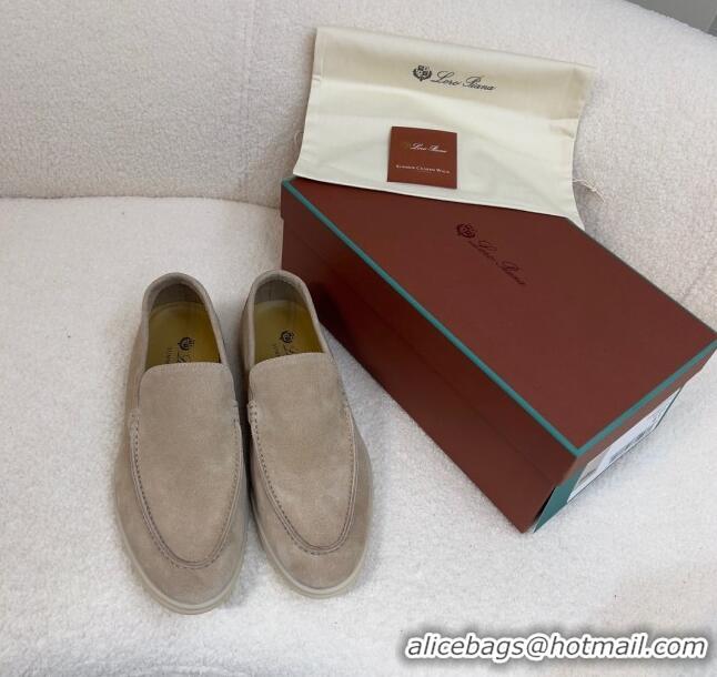 Best Price Loro Piana Summer Walk Suede Loafers L1514 Beige 2024 (For Men)