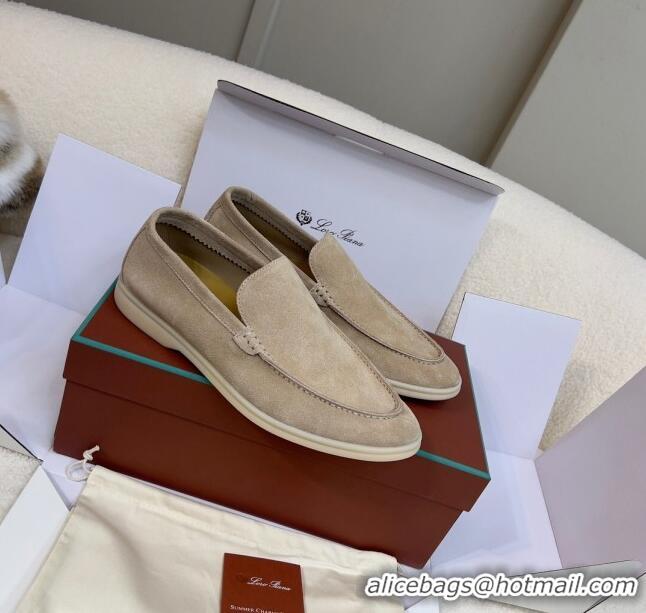 Best Price Loro Piana Summer Walk Suede Loafers L1514 Beige 2024 (For Men)