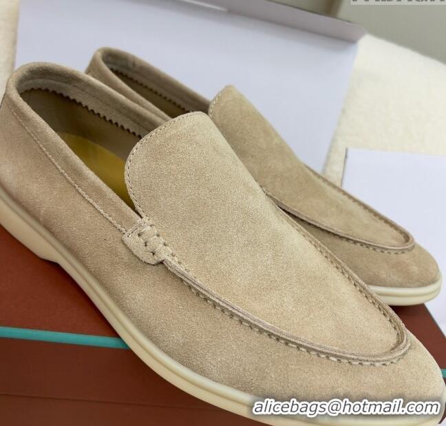 Best Price Loro Piana Summer Walk Suede Loafers L1514 Beige 2024 (For Men)