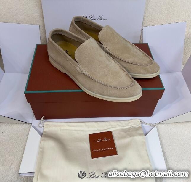 Best Price Loro Piana Summer Walk Suede Loafers L1514 Beige 2024 (For Men)